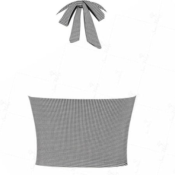 Y2K Reversible Gingham Bowknot Tankini Set 🖤 Seamoly Size Small NWT - Picture 2 of 6